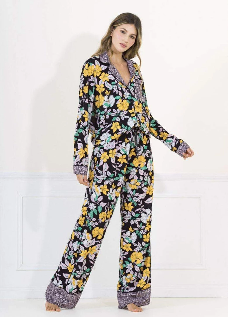 Maaji Black Calendula Daydream Sleep Pant Set