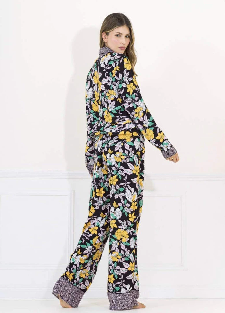 Maaji Black Calendula Daydream Sleep Pant Set