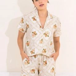 Maaji Cream Agatha Slumber Sleep Short Set Pajamas