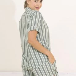 Maaji Spearmint Stripe Slumber Sleep Short Set