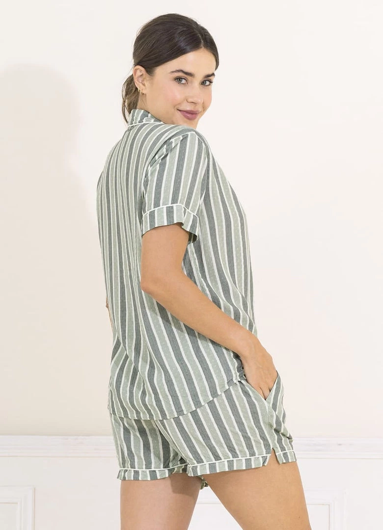 Maaji Spearmint Stripe Slumber Sleep Short Set