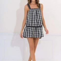 Pajamas Maaji Black Vintage Square Tessa Sleep Short Dress