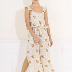 Maaji Cream Agatha Harper Sleep Pant Set Pajamas