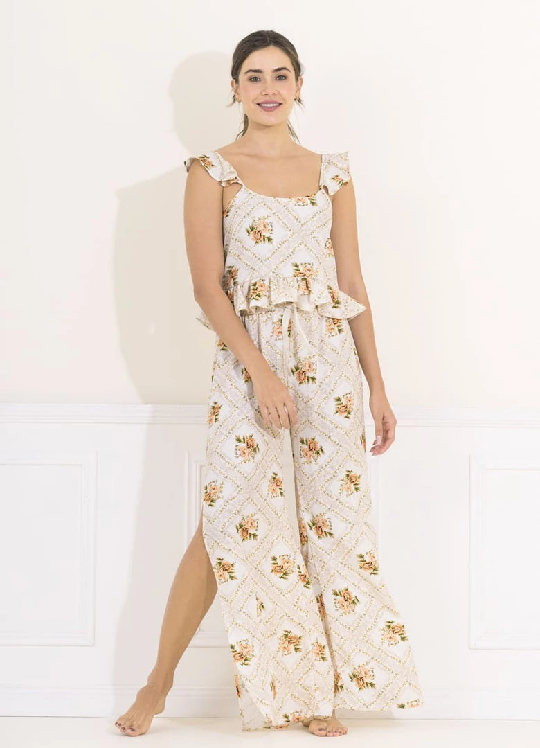 Maaji Cream Agatha Harper Sleep Pant Set Pajamas