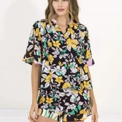 Maaji Black Calendula Sarabeth Sleep Short Set Pajamas