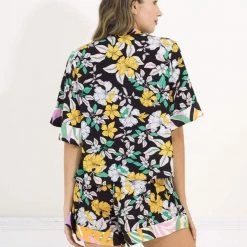 Maaji Black Calendula Sarabeth Sleep Short Set Pajamas