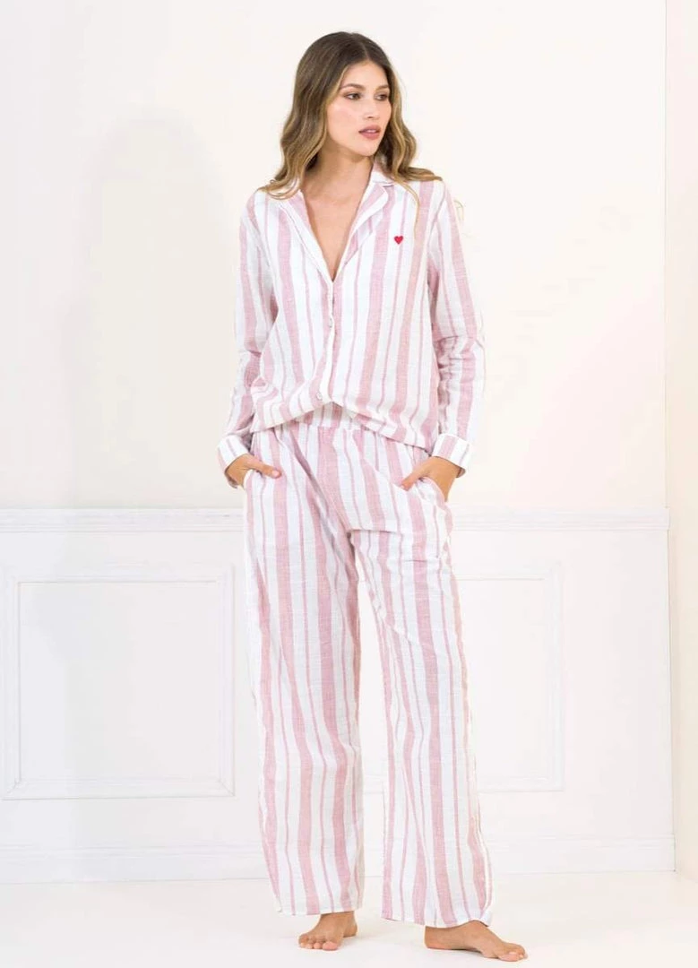 Pajamas Maaji Red Stripes Holly Sleep Pant Set