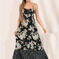 Maaji Black Bouquet Scarlett Long Dress