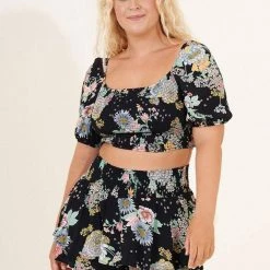 Maaji Black Bouquet Hannah Short Skirt