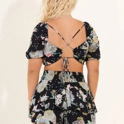 Maaji Black Bouquet Hannah Short Skirt