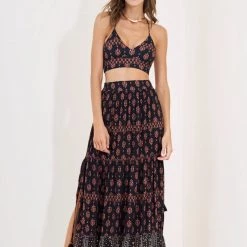 Maaji Black Bagh Primrose Long Skirt Beach