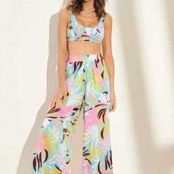 Maaji Tropicool Watercolor Zoey Beachwear Crop Top