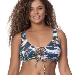 Maaji Marble Blue Allure D Cup Triangle Bikini Top Swim