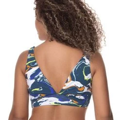 Maaji Marble Blue Allure D Cup Triangle Bikini Top Swim