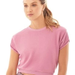 Active Maaji Blush Blissful Short Sleeve Crop Sweatshirt