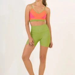 Active Maaji Herbal Green Blaze High Rise Biker Short