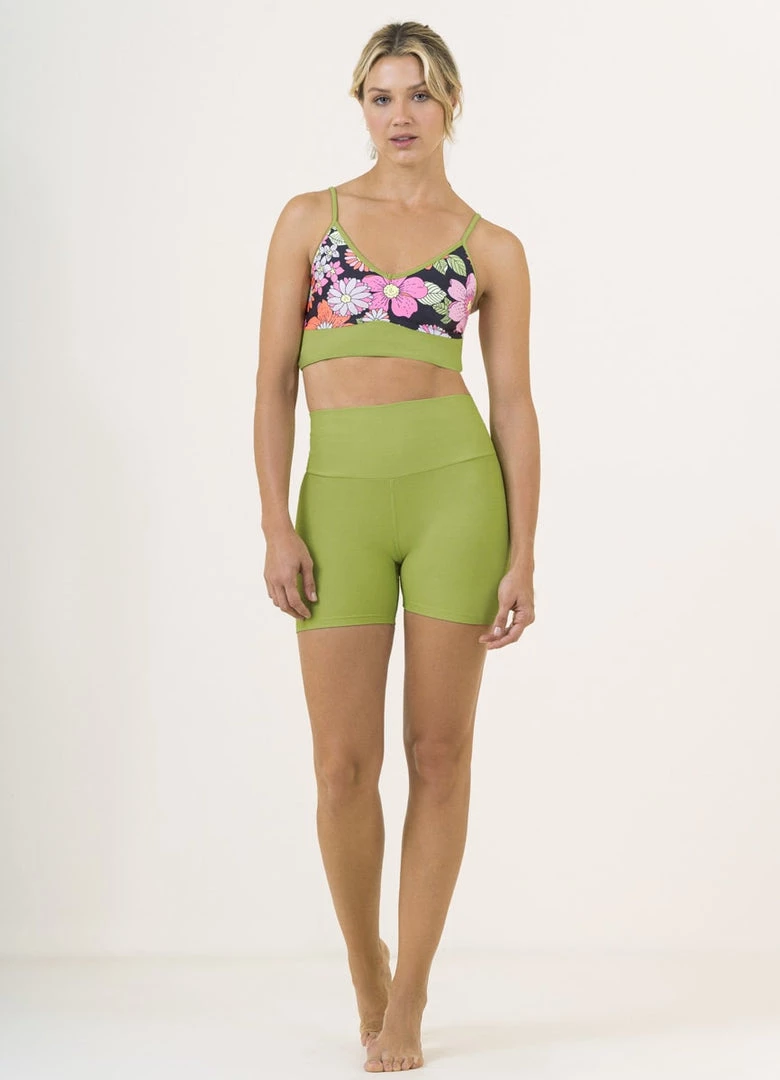 Active Maaji Herbal Green Blaze High Rise Biker Short