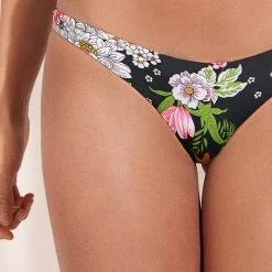 Maaji Black Bouquet Flirt Thin Side Bikini Bottom