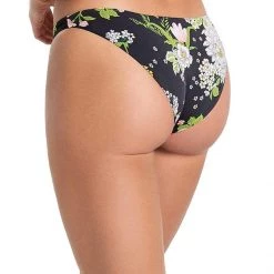 Maaji Black Bouquet Flirt Thin Side Bikini Bottom