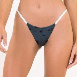 Maaji Olive Embroidered Flash Single Strap Bikini Bottom Swim