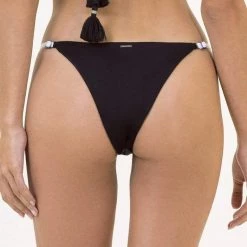 Maaji Olive Embroidered Flash Single Strap Bikini Bottom Swim