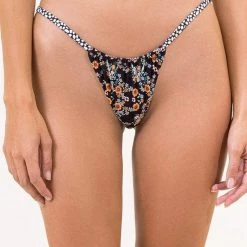 Maaji Black Ditsy Frisky Split Strap Bikini Bottom