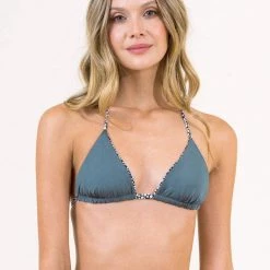 Swim Maaji Black Ditsy Edge Sliding Triangle Bikini Top