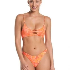 Maaji Swirl Tulip Praia Sporty Bralette Bikini Top Swim