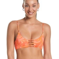 Maaji Swirl Tulip Praia Sporty Bralette Bikini Top Swim
