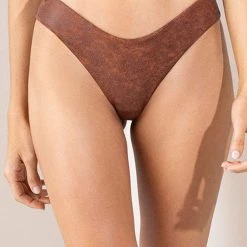 Maaji Golden Leopard Journey Double V Bikini Bottom Swim