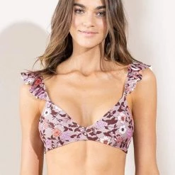 Maaji Ditsy Halles Ruffle Bralette Bikini Top Swim