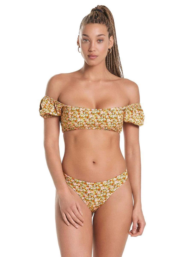 Maaji Cheery Blossom Kauai Puff Sleeve Bikini Top Swim