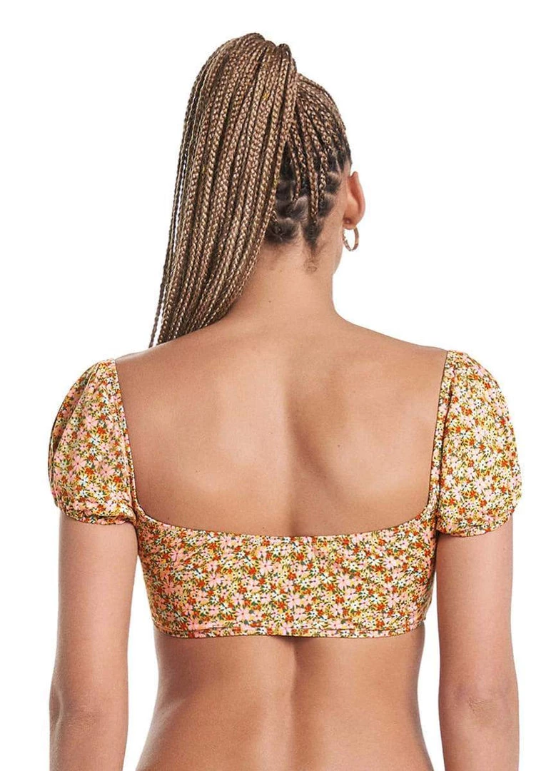 Maaji Cheery Blossom Kauai Puff Sleeve Bikini Top Swim