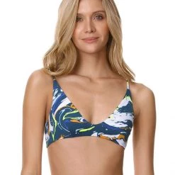 Swim Maaji Marble Blue Creta Sporty Bralette Bikini Top