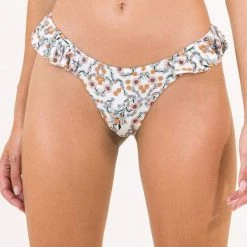 Maaji White Ditsy Kali Ruffle Bikini Bottom Swim
