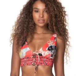 Swim Maaji You Are Love Creator Long Line Triangle Bikini Top