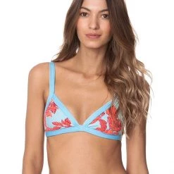 Maaji Cloud Blue Hyacinth Fixed Triangle Bikini Top