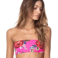 Maaji Rose Mallow Ebony Swim Crop Top Bikini Top