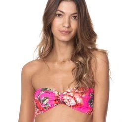 Maaji Rose Mallow Ebony Swim Crop Top Bikini Top