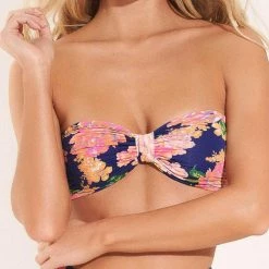 Maaji Peony Ebony Puff Sleeve Bikini Top Swim