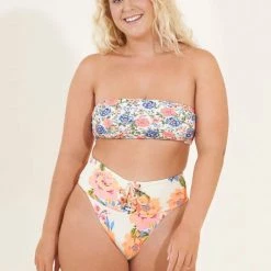 Maaji Free Spirit Ebony Puff Sleeve Bikini Top Swim