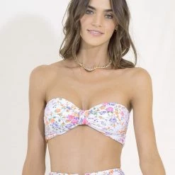 Maaji Backyard Ebony Puff Sleeve Bikini Top Swim