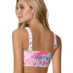 Maaji Rainbows Danzel Lace Up Bralette Bikini Top Swim