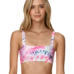 Maaji Rainbows Danzel Lace Up Bralette Bikini Top Swim