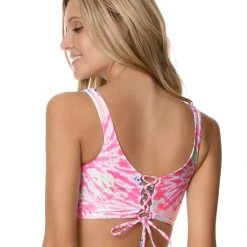 Maaji Rainbows Danzel Lace Up Bralette Bikini Top Swim