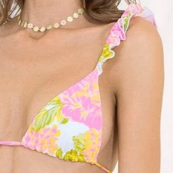 Maaji Chintz Floral Crush Ruffle Triangle Bikini Top Swim