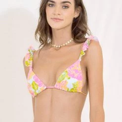 Maaji Chintz Floral Crush Ruffle Triangle Bikini Top Swim