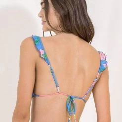 Maaji Star Flower Crush Ruffle Triangle Bikini Top Swim