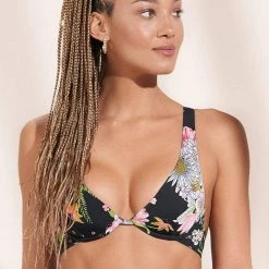 Maaji Black Bouquete Salsa Underwire Bikini Top Swim