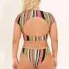 Maaji Roman Stripe Flirt Thin Side Bikini Bottom